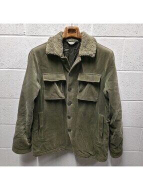 Aspesi Tiger velvet overshirt Corduroy jacket on Sherpa Lined 24x31 Green L
